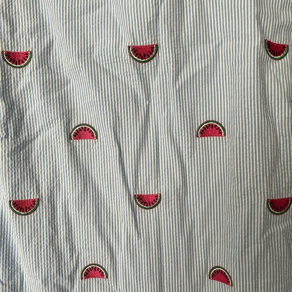 Talbots Seersucker and Watermelon Shift Dress - Picture 2 of 5